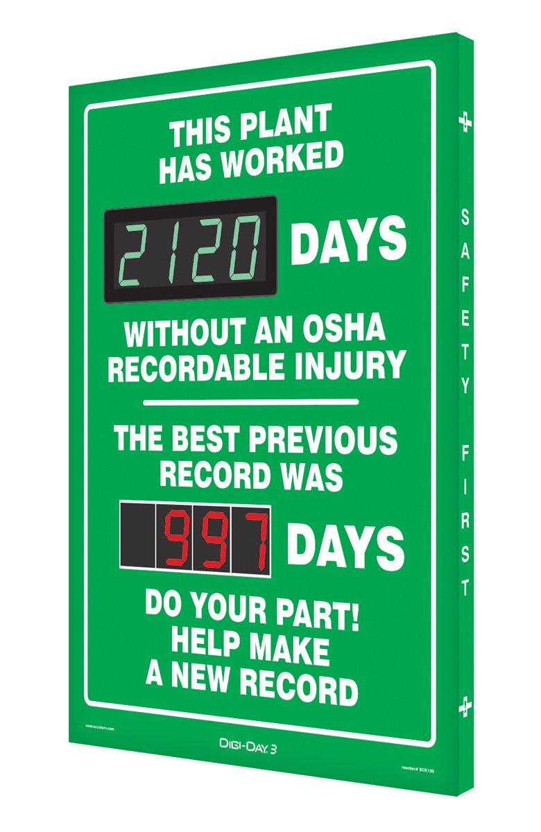 Amazon.com: Accuform SCK120 Digi-Day Electronic Scoreboard